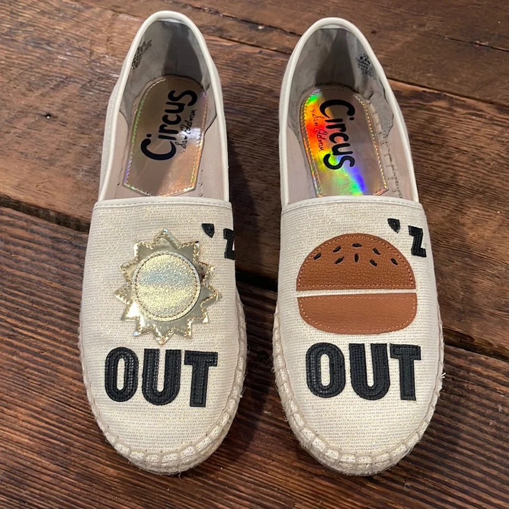 CIRCUS BY SAM EDELMAN LENI 3 ESPADRILLES SUN’Z OUT BUN’Z OUT SLIP ON FLATS